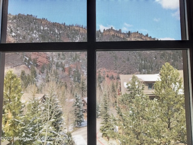 room details featuring a mountain view