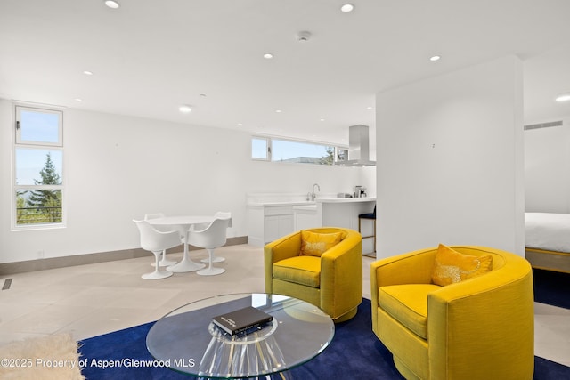 401 Eagle Park Dr, Aspen, CO 81611 - living area featuring recessed lighting and baseboards