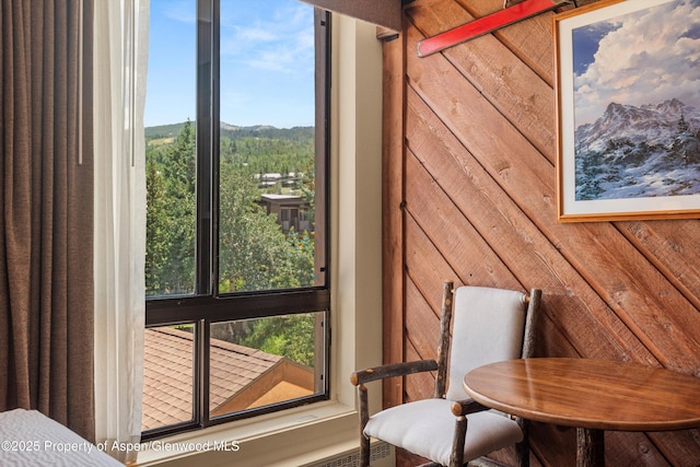 300 Carriage Way 623 & 625, Snowmass Village, CO 81615 - interior space with a mountain view and wood walls