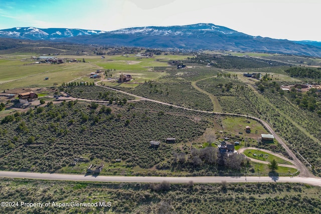 aerial view with a mountain view