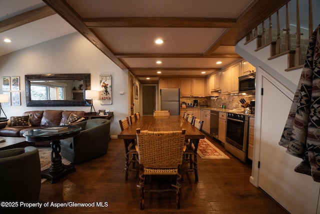 690 Carriage Way Unit D3D, Snowmass Village, CO 81615 - dining room with recessed lighting, dark wood finished floors, and baseboards
