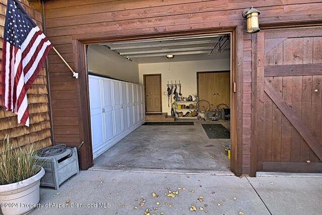 view of garage