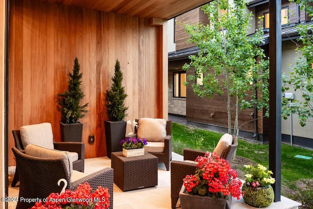 view of patio with an outdoor hangout area