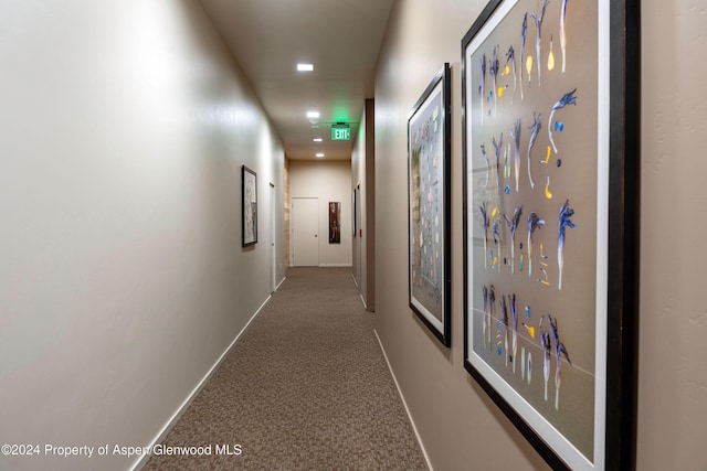 corridor featuring carpet floors