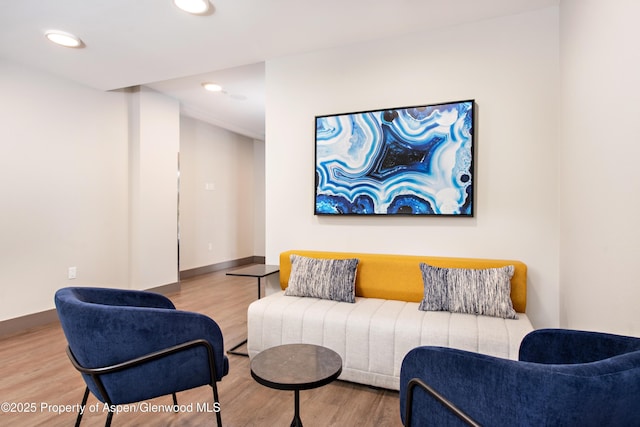 253 Wulfsohn Rd Unit 122, Glenwood Springs, CO 81601 - living area with recessed lighting, baseboards, and wood finished floors