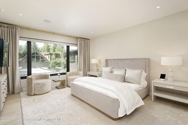 bedroom featuring light hardwood / wood-style flooring