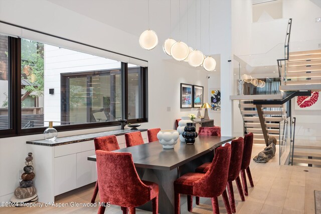 725 W Smuggler St, Aspen, CO 81611 - dining area with light hardwood / wood-style floors
