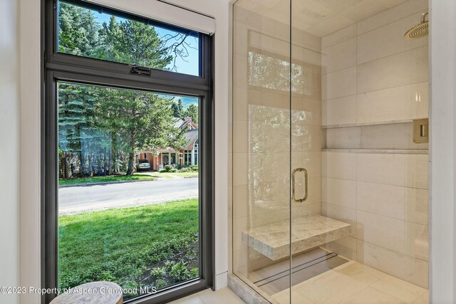 bathroom with walk in shower