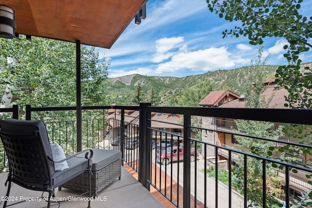 balcony with a mountain view