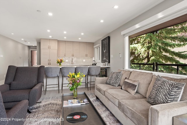 living room featuring light hardwood / wood-style floors