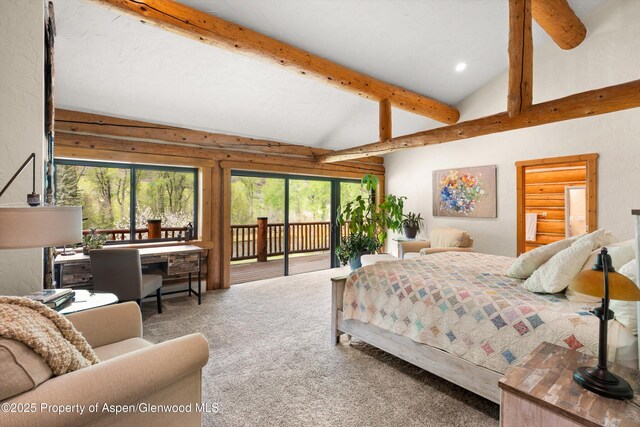 2134 Lower River Rd, Snowmass, CO 81654 - carpeted bedroom with access to outside and recessed lighting