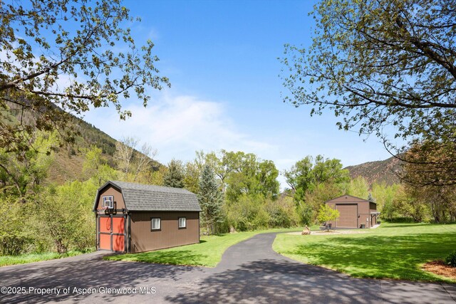 2134 Lower River Rd, Snowmass, CO 81654 - view of asphalt driveway featuring a mountain view