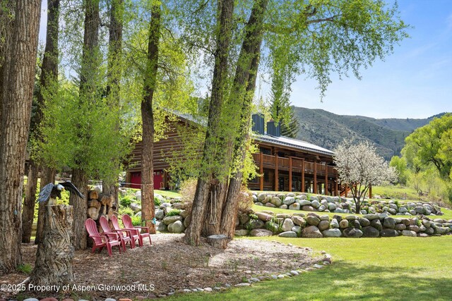2134 Lower River Rd, Snowmass, CO 81654 - view of green lawn featuring a mountain view