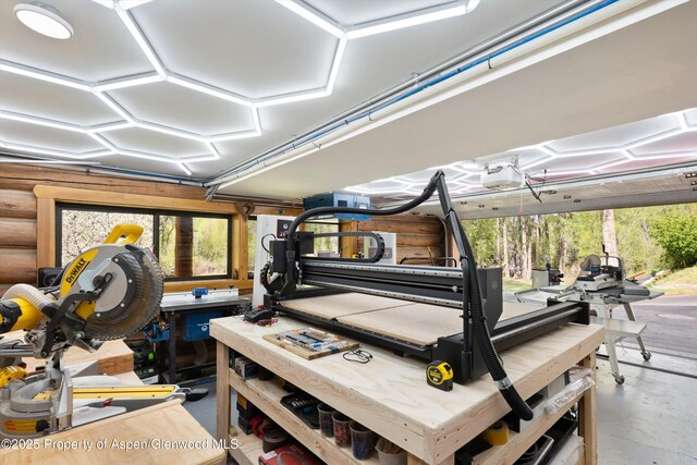 2134 Lower River Rd, Snowmass, CO 81654 - garage featuring a workshop area