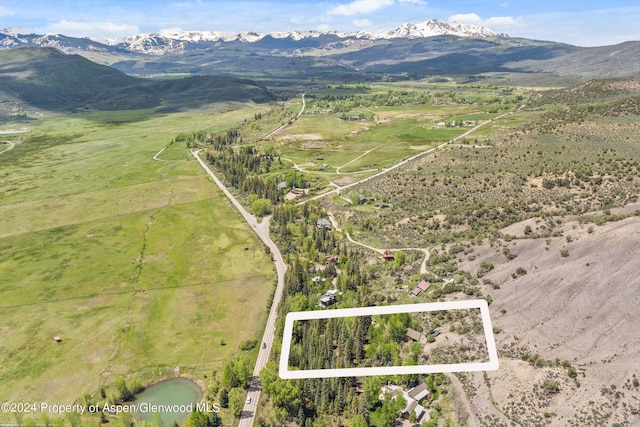 aerial view with a mountain view