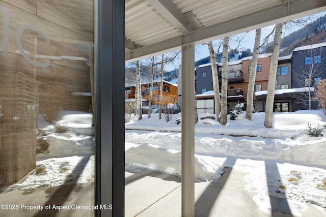 100 E Dean St Unit 1B, Aspen, CO 81611 - snow covered patio featuring a residential view