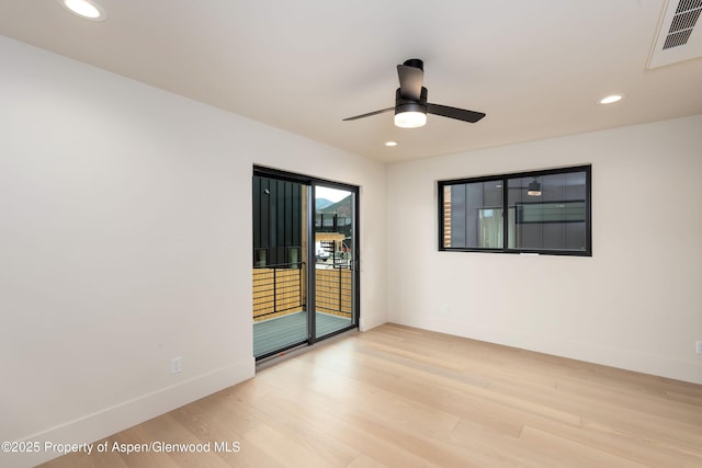 366 Stotts Mill Rd, Basalt, CO 81621 - unfurnished room featuring wood finished floors, ceiling fan, and recessed lighting