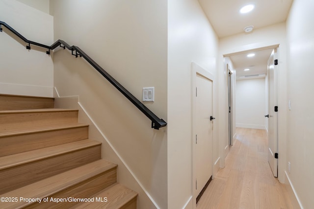 366 Stotts Mill Rd, Basalt, CO 81621 - staircase featuring recessed lighting and wood finished floors