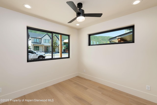 366 Stotts Mill Rd, Basalt, CO 81621 - unfurnished room featuring light wood finished floors, recessed lighting, and a ceiling fan