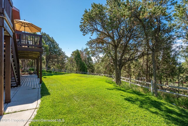 10 Cedar Cv, Glenwood Springs, CO 81601 - fenced backyard with a patio area and a wooden deck