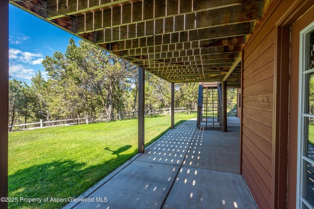 10 Cedar Cv, Glenwood Springs, CO 81601 - view of patio with stairs and view of wooded area