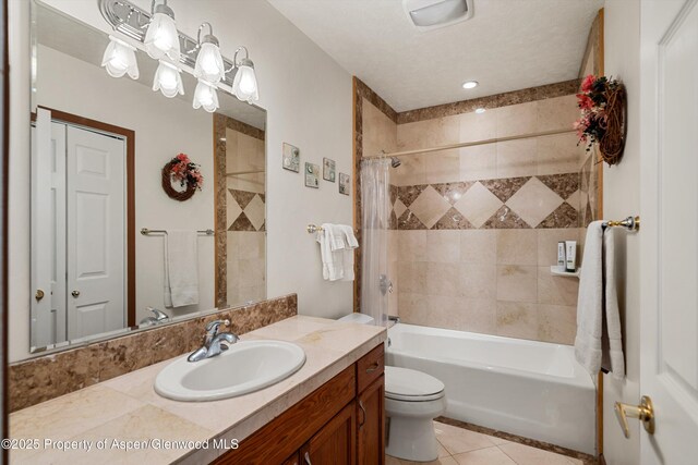 10 Cedar Cv, Glenwood Springs, CO 81601 - full bathroom featuring tile patterned flooring, vanity, and shower / bath combination with curtain