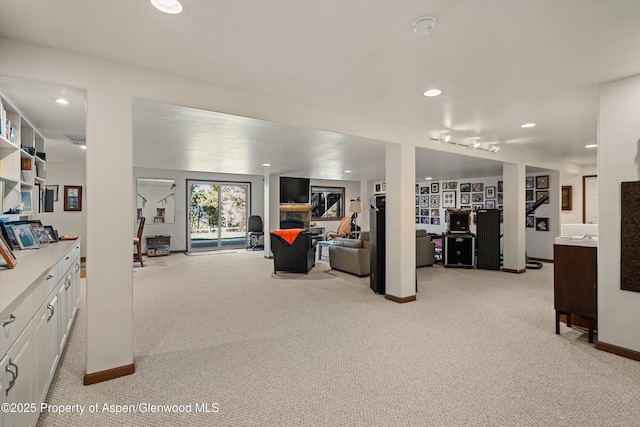 10 Cedar Cv, Glenwood Springs, CO 81601 - living room featuring light carpet and recessed lighting