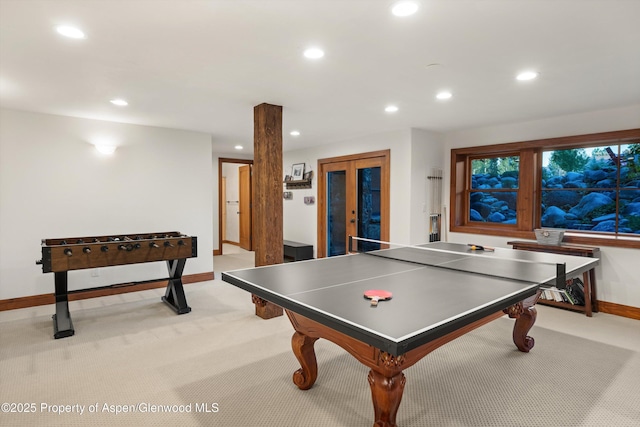 1185 Heritage Dr, Carbondale, CO 81623 - rec room with recessed lighting and light carpet