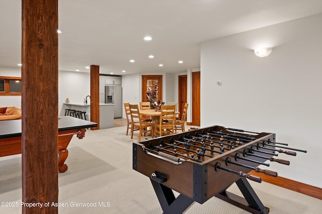 1185 Heritage Dr, Carbondale, CO 81623 - rec room with recessed lighting and carpet