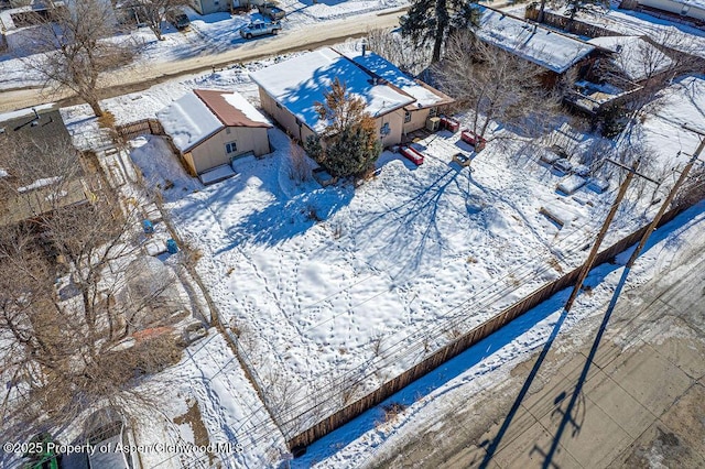 view of snowy aerial view