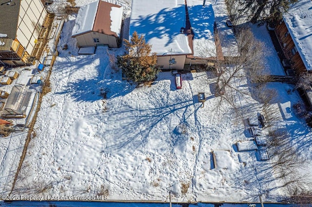 view of snowy aerial view