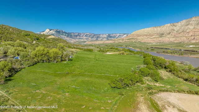 mountain view featuring a rural view