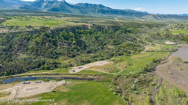 bird's eye view featuring a mountain view