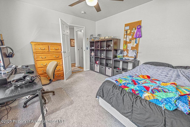 1321 Lecuyer Dr, Craig, CO 81625 - bedroom with carpet, ceiling fan, and an office area