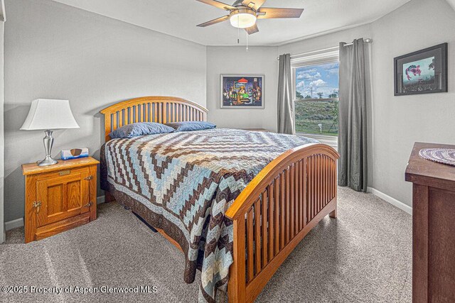 1321 Lecuyer Dr, Craig, CO 81625 - bedroom with carpet, baseboards, and a ceiling fan