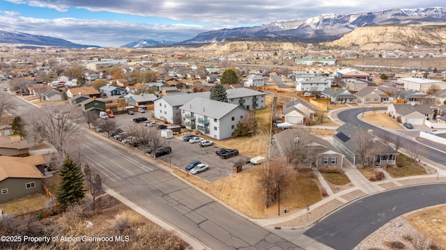 aerial view with a mountain view