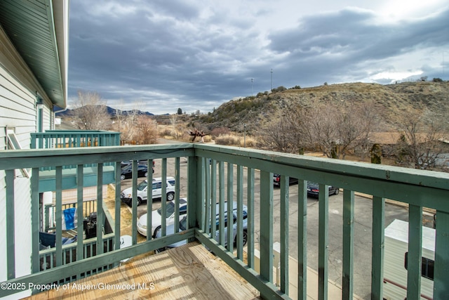 balcony with a mountain view