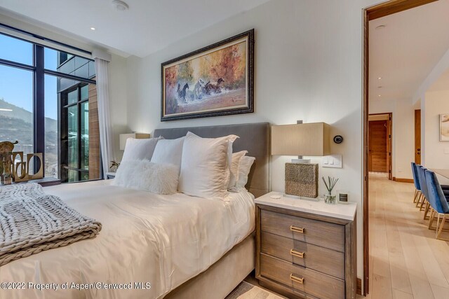 45 Wood Rd Unit 301, Snowmass Village, CO 81615 - bedroom with light wood-type flooring and recessed lighting