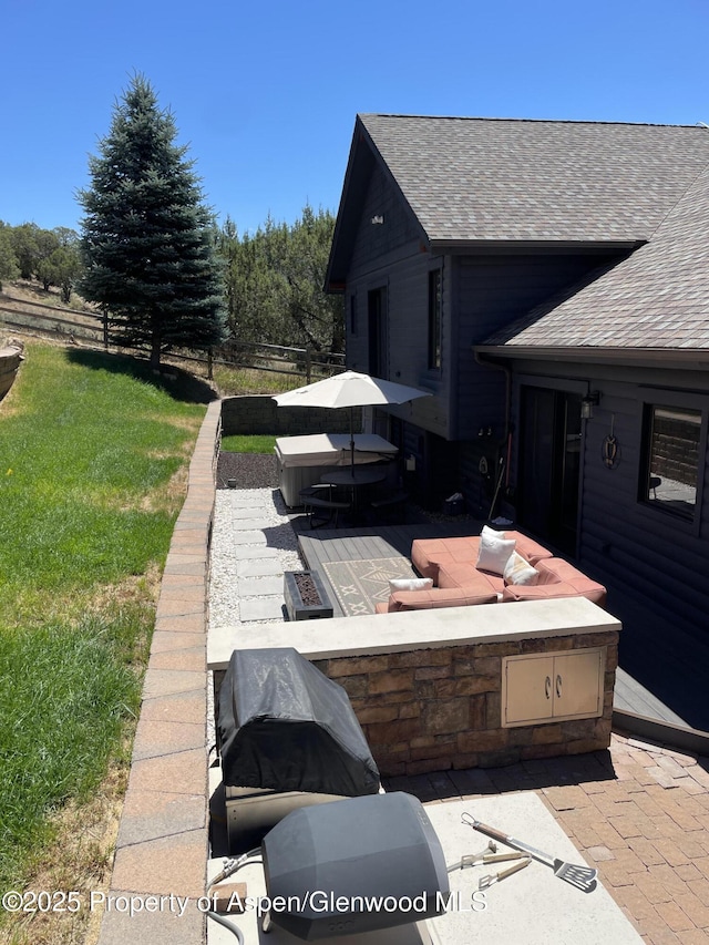 view of patio with grilling area