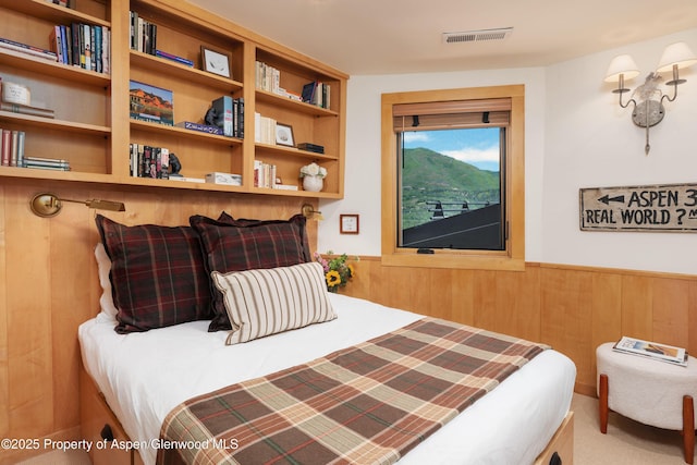 809 S Aspen St Unit 8, Aspen, CO 81611 - bedroom with a wainscoted wall and wooden walls