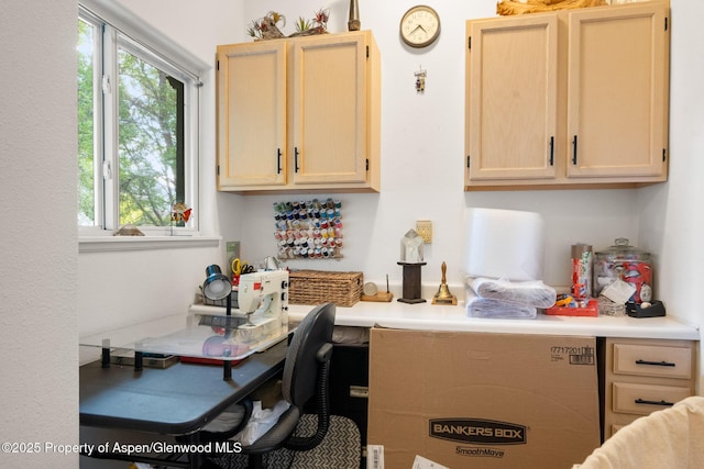 100 Limberpine Cir, Parachute, CO 81635 - kitchen with light countertops and light brown cabinetry