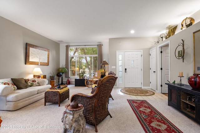 100 Limberpine Cir, Parachute, CO 81635 - living area featuring light carpet and recessed lighting