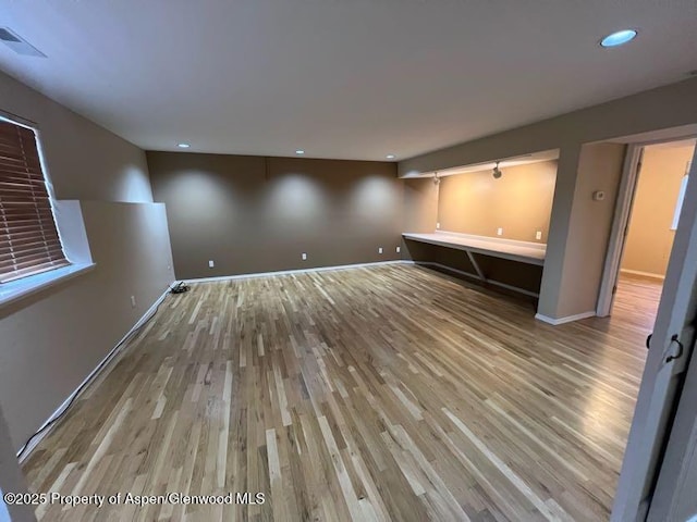 interior space featuring light wood-type flooring