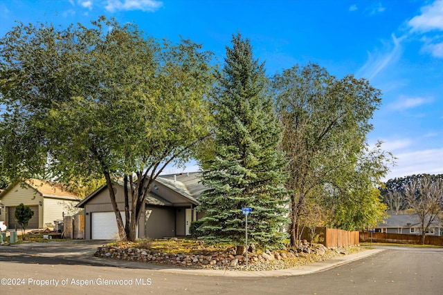 view of front of home with a garage