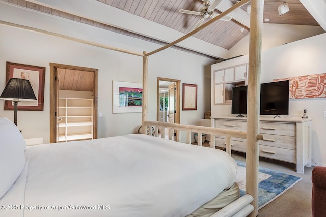 851 Ute Ave Unit B, Aspen, CO 81611 - bedroom featuring wood ceiling and carpet