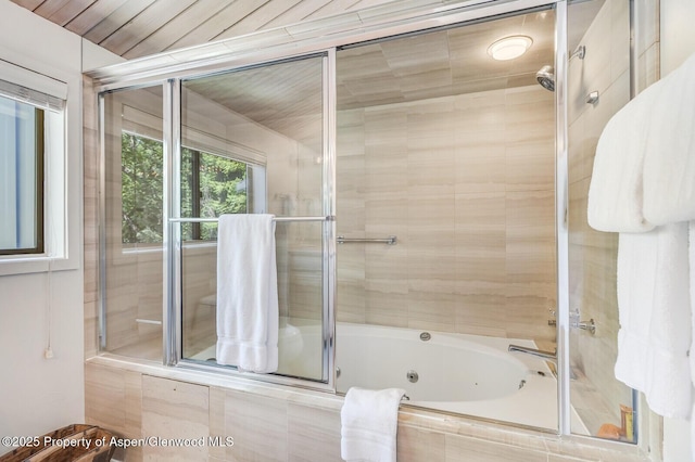 851 Ute Ave Unit B, Aspen, CO 81611 - full bath with a jetted tub and a tile shower