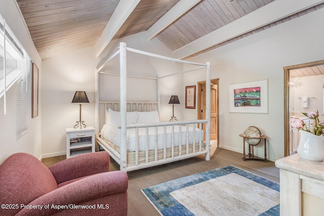 851 Ute Ave Unit B, Aspen, CO 81611 - bedroom featuring baseboards and wooden ceiling