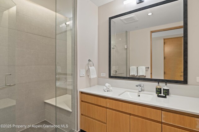 77 Wood Rd Unit 507-13, Snowmass Village, CO 81615 - bathroom with a stall shower and vanity