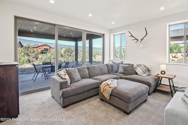 living room featuring plenty of natural light