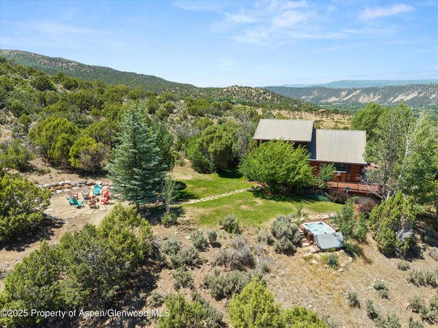 1436 Hooks Spur Rd, Basalt, CO 81621 - aerial view of property and surrounding area featuring a mountainous background